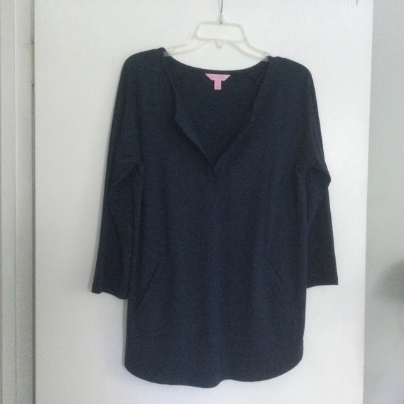 Lilly Pulitzer Navy Tunic Top Size Small - Picture 5 of 10